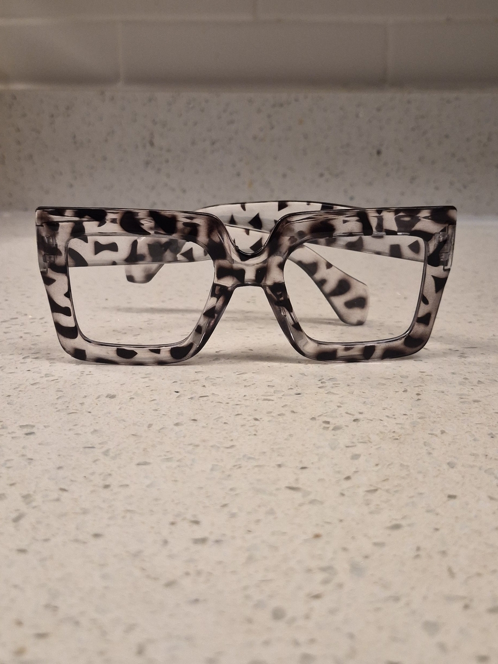 Women’s Black & White Tortoiseshell Square Frame Glasses